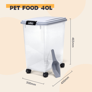 NOBLEZA 40L contenitore per alimenti per animali domestici coperchio ribaltabile e ruote comodo da riporre per i tuoi amici pelosi - Product Image 6