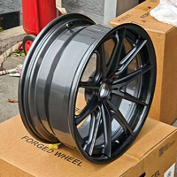 Roda Serat Karbon Tempa GUDE Baru Kapasitas Sepuluh Ribu Ton untuk Mercedes/Audi 17-23 Inci 25mm/20mm Desain Cekung Finishing Hitam Kustom