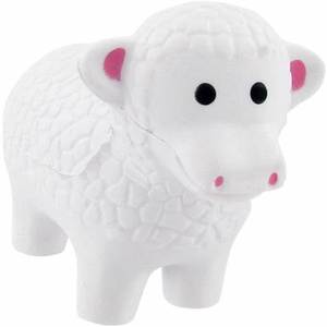 Pelota Antiestrés de Espuma PU con Forma de Cabra Blanca, Personalizable con Logotipo Promocional - Product Image 1