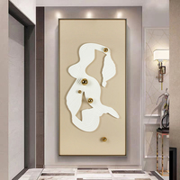 Peinture murale abstraite moderne faite à la main, relief moderne, personnalisée, boule métallique stéréoscopique 3D pour la décoration de salon