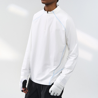 T-shirt à manches longues à fermeture éclair, coupe-vent, en tissu synthétique, couche de base chaude pour la randonnée automne-hiver, directement de l'usine