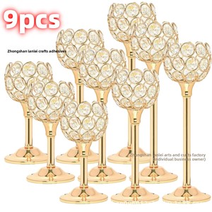 Ensemble de trois mini-bougeoirs en fer cristallin de style européen, vintage et romantique, pour dîners aux chandelles de mariage - Usine chinoise - Product Image 4