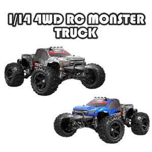 Camion monstre RC 4x4 tout-terrain haute vitesse à moteur brushless à l'échelle 1:14, <span class=keywords><strong>voiture</strong></span> télécommandée électrique de qualité hobby - Product Image 4