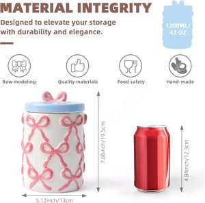Potes de Biscoitos com Tampa Hermética Grandes Recipientes de Armazenamento de Alimentos em Cerâmica Lindos Latas de Cozinha Adequadas para Café Açúcar Petiscos para Cães - Product Image 2