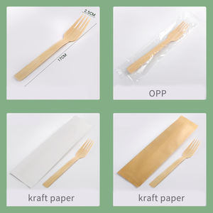 طقم أدوات مائدة ياباني بسيط من الخيزران للاستخدام مرة واحدة يشمل سكين وشوكة وملعقة لخدمة الوجبات الجاهزة الراقية - Product Image 6