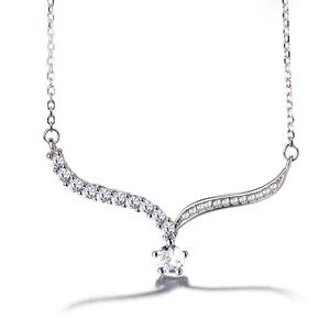 Commercio all'ingrosso della fabbrica gioielli europei 925 in <span class=keywords><strong>argento</strong></span> Sterling CZ Infinity <span class=keywords><strong>collana</strong></span> cuore per le donne regali - Product Image 2