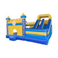 Château Gonflable de Fête Durable avec Toboggan, Grande Vente, pour Location, Maison Gonflable de Divertissement avec Trampoline et Toboggan