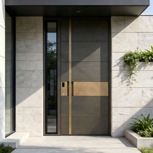 Puertas de Seguridad de Entrada de Estilo Americano para Villas de Lujo, Puertas Exteriores Frontales de Aluminio, Puertas de Entrada Pivotantes de Acero Modernas para Villas - Product Image 6