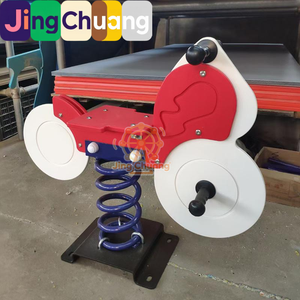 Caballo balancín de plástico PE para exteriores, nuevo modelo de primavera, con diseño de animal, doble y multipersona, para parques infantiles, guarderías y comunidades. - Product Image 4