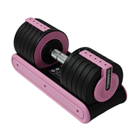 Haltère réglable 11 kg peu encombrant en fer, PP et ABS, 6 réglages, pour entraînement de force et musculation à domicile