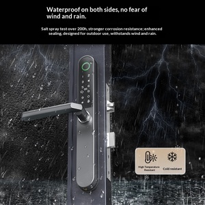 ล็อคอิเล็กทรอนิกส์อัจฉริยะสำหรับประตูบานเลื่อนอะลูมิเนียมแบบ Broken Bridge และระเบียง ปลดล็อคด้วยลายนิ้วมือ รหัสผ่าน รีโมท ผ่านแอป <span class=keywords><strong>TTLock</strong></span>/<span class=keywords><strong>TUYA</strong></span> - Product Image 4