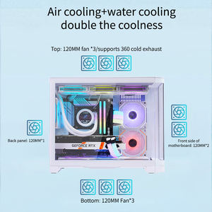 Boîtier <span class=keywords><strong>PC</strong></span> Gaming Lovingcool Nouveau Style en Verre Trempé Courbé avec <span class=keywords><strong>Ventilateur</strong></span> RGB USB3.0 Tour Moyenne MATX ITX Châssis d'Ordinateur - Product Image 4