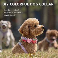 Accessoires de collier pour chien en silicone, breloques lettres colorées de dessin animé, haute élasticité, pour grandes races, lavables à la main, toutes saisons