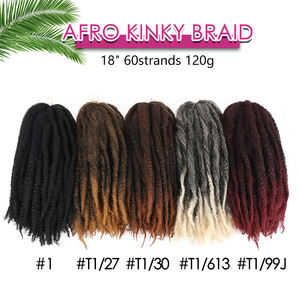 18 Inch Synthetische Haak Extensions Zachte <span class=keywords><strong>Afro</strong></span> <span class=keywords><strong>Kinky</strong></span> Cubaanse Twist Vlechten Marley Haar - Product Image 2