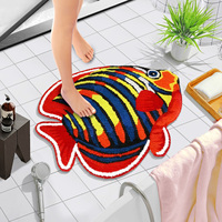 Articles de décoration pour le salon Tapis tuftés personnalisés Absorbant Anti-dérapant Moelleux Doux Mignon Tapis en forme de poisson Tapis lavable de luxe