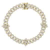 Chaîne de cheville cubaine plaquée or/argent avec fermoir – Bijou de pied pour femme style Hip-Hop/Fête, strass étincelants, réglable et scintillant