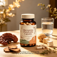 Capsules de soutien articulaire à la Glucosamine et à la Chondroïtine avec MSM, Collagène Bovin, Extrait de Ganoderma et Extrait de Crinière de Lion