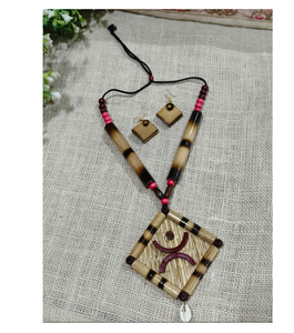 Collar de Bambú Natural Ecológico, Joyería Hecha a Mano con Cuentas, Accesorio de Moda Ligero Diseñado para Uso Casual y Étnico - Product Image 3