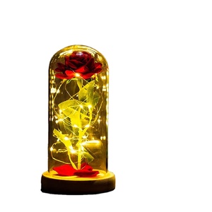 Fleurs et couronnes décoratives colorées de 18 pouces pour la Saint-Valentin, roses artificielles avec lumière LED, fleurs éternelles préservées, cadeau - Product Image 1