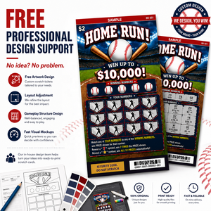 Billets de loterie à gratter sur le thème du baseball, anti-contrefaçon, nouveau design, vente en gros - Product Image 3