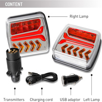Prise UE 2 pièces 12V 24V 30M sans fil magnétique LED feu arrière remorque feu arrière signal avertissement feu stop RV camping-car camion camion