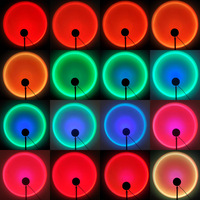 Nouvelle Lampe de Projection Coucher de Soleil RVB avec Télécommande, Lumière d'Ambiance Créative pour la Photographie Artistique
