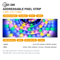 Bande LED adressable WS2812B SL-5050-60WS2812B 60 LED 5V, pixels programmables couleur de rêve pour la décoration de bars, scènes et Noël