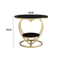 Table console circulaire en or moderne Table d'appoint en métal au design nouveau avec toit en pierre pour le salon, la chambre à coucher ou le bureau à domicile