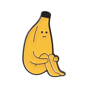 Pin Logam Kartun Grosir Bentuk Unik "Manusia Pisang" Bros Lucu Aksesoris Lencana Logam Buah Kartun - Product Image 1