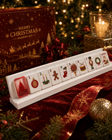 Maßgefertigtes Weihnachts-Mahjong-Set mit Fließendem Treibsand, Luxuriöses Amerikanisches Mahjong-Set, Tragbares Acryl-Mahjong-Spielset, Festtagsgeschenk