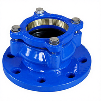 Adaptateur de bride de retenue universelle réductrice en fonte ductile avec joint EPDM pour tuyau en PEHD