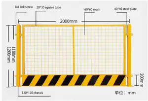 Safety Temporary Foundation Pit Mesh Fence Railing Enclose Construction Site Warning Barricade Roadwork On Sale