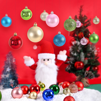Boules de Noël suspendues en plastique colorées de 4/6/8 cm, électroplaquées, 4 couleurs, décorations de fête, fabriquées à la machine, directement de l'usine