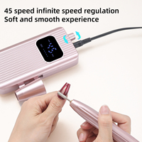 Perceuse à ongles rechargeable professionnelle 45000 tr/min, perceuse à ongles portable pour gel, acrylique, manucure, pédicure, pour salon de manucure