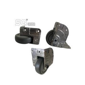 Mittelgraues Gummi rad Flight case Hardware schwarzer Nachlauf Hochleistungs-Eck rolle mit versenkter Kante - Product Image 4