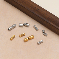Vente en gros de bijoux, 10 pièces/sac, connecteurs à fermoir cylindrique en acier inoxydable, accessoires pour la fabrication de colliers et de bracelets