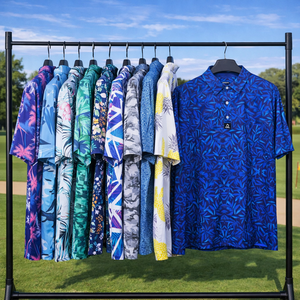 Polo de golf de luxe respirant à séchage rapide, coupe ajustée, imprimé brodé intégral, vêtement de sport de haute qualité, logo personnalisé - Product Image 1