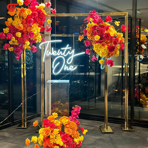 SMOOTH Lot de 2 Supports d'arche de mariage rectangulaires en métal pour décorations, supports d'arche à ballons, cadres de tonnelle de jardin pour cérémonie - Product Image 2