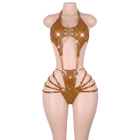 Tenues de danse exotiques en gros : Bodysuits à sequins argentés, ensembles de strip-tease et vêtements de club