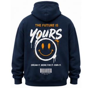 Stylish Navy Blue Crown Printed Hoodie Create Your Reality Inspirational Quote Sweatshirt Cozy Winter Apparel <b>Pullover</b> <b>Jumper</b> - Product Image 2