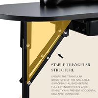 Table de manucure pliable, bureau pour technicien des ongles, poste de travail portable avec roulettes, grand tiroir, repose-poignet pour client, sac de transport