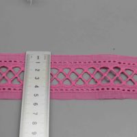 Dentelle brodée en coton à motif losanges, style bohème, pour robes d'été et sacs en toile