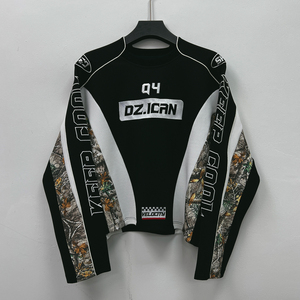 Heavyweight Streetwear Embroidery Tee <b>Shirt</b> <b>Patchwork</b> Oversized Boxy Custom t <b>Shirt</b> Premium Waffle Men's Long Sleeve T-<b>shirt</b> - Product Image 1