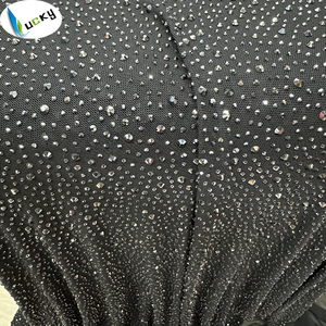Lucky Bulk 1,5 m Mix Stein ss6 ss10 ss16 Hämatit Strass Mesh Stoff elastischen Netz Mesh Strass für Tanz kleid - Product Image 5