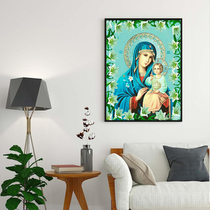 उच्च गुणवत्ता वाले हीरे की पेंटिंग 5 डी धार्मिक हीरे की पेंटिंग कुंवारी मैरी और बच्चे - Product Image 2