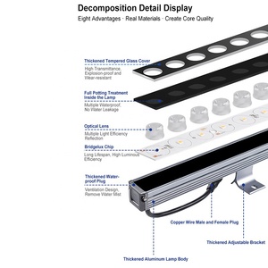 Exterior RGB Aluminum Wall Washer Light IP65 Waterproof Outdoor LED Linear Commercial <strong>Building</strong> Wall Wash <strong>Lighting</strong> Recessed - Product Image 2