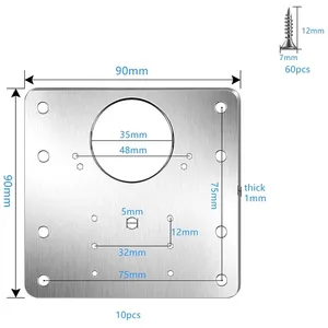 Bản lề sửa chữa Tấm chải thép không gỉ Tủ bản lề sửa chữa tấm khung Kit với gắn vít cửa phần cứng