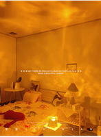 Projecteur d'ambiance RGB 16 couleurs à effet d'ondulation d'eau et d'aurore avec télécommande, idéal pour chambre, fêtes et décoration nocturne