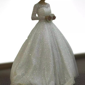 Vestido de Novia con Brillos, Vestidos de Novia de Gala con Mangas Largas, Tallas Grandes, Vestidos de Novia de Princesa para Mujer, Robe De Marier 2026 - Product Image 5