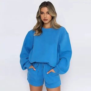 <span class=keywords><strong>2023</strong></span> Logo personnalisé grande taille conception produits d'été tenues courtes femmes ensembles sweats survêtement deux 2 pièces ensemble femmes vêtements - Product Image 3